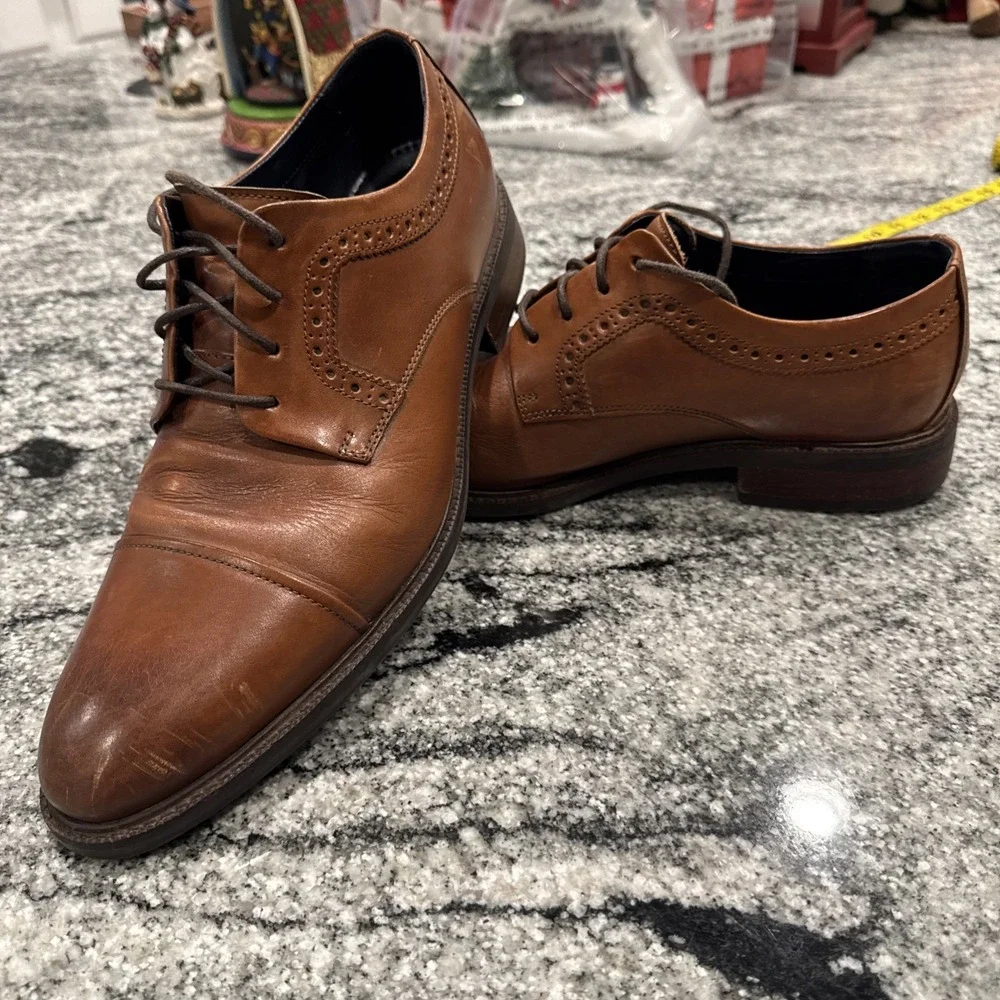 Cole Haan C28882 Brown Leather Cap Toe Dress Shoes‎ Mens Size 10 M #007